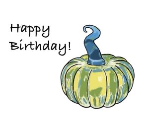 glass pumpkin - birthday stationary